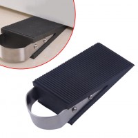 Black Rubber Stainless Door Stop Stopper Wedge Doorstop Safety High Quality   223067143479